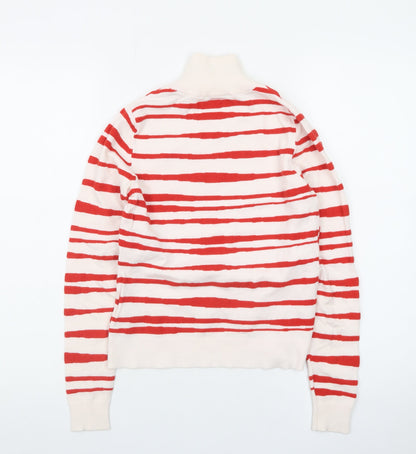 Esprit Womens Red Striped Roll Neck Jumper XS