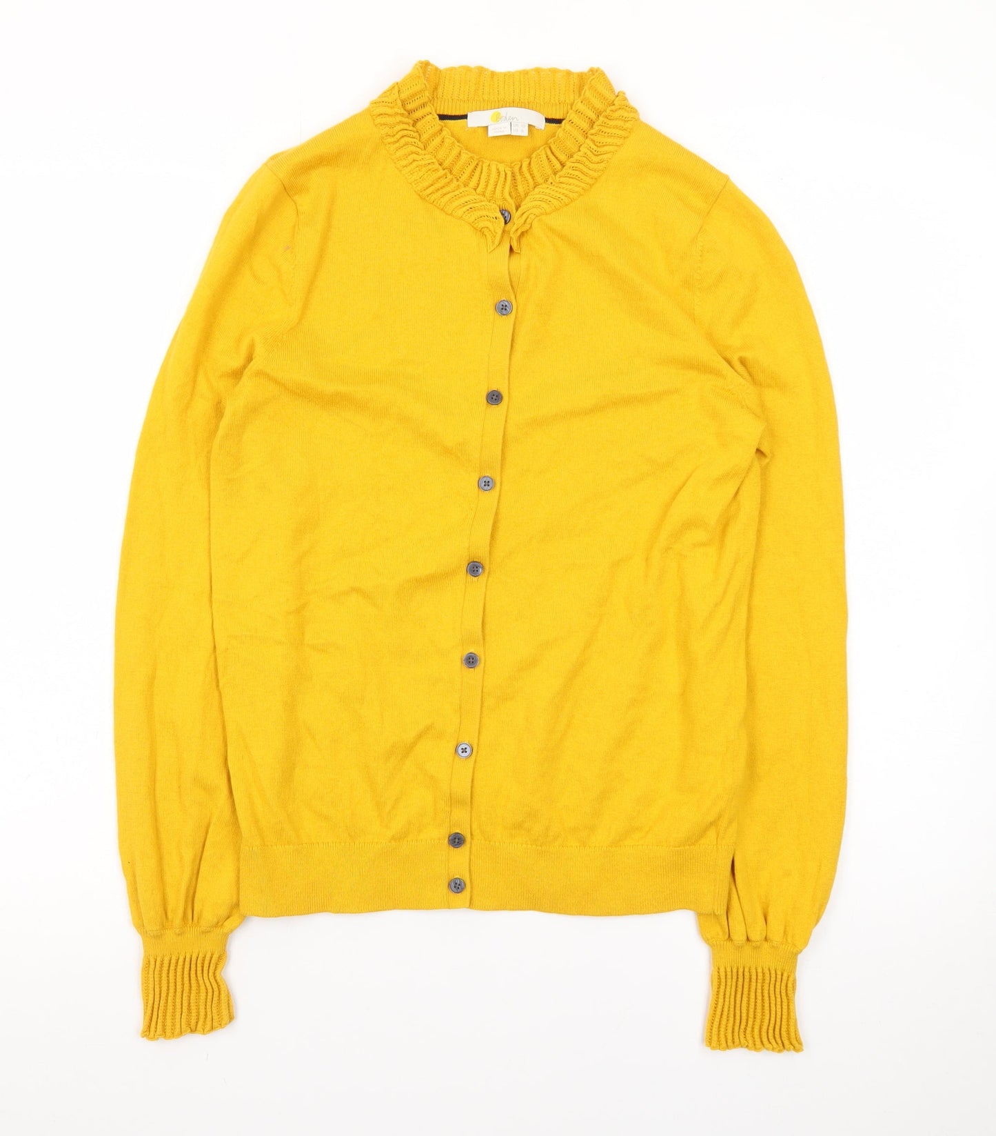 Boden Women's Yellow Knit Cardigan UK 10 Long Sleeve Lightweight