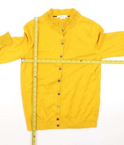 Boden Women's Yellow Knit Cardigan UK 10 Long Sleeve Lightweight