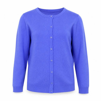 Bonmarché Women's Blue Size 12 Crew Neck Cardigan Jumper