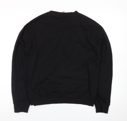 H&M Divided Women Black Small Pullover Sweatshirt Mickey Logo