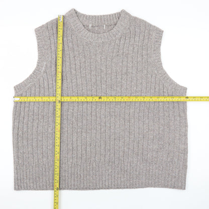 Marks and Spencer Womens Beige Ribbed Knit Sleeveless Vest XL