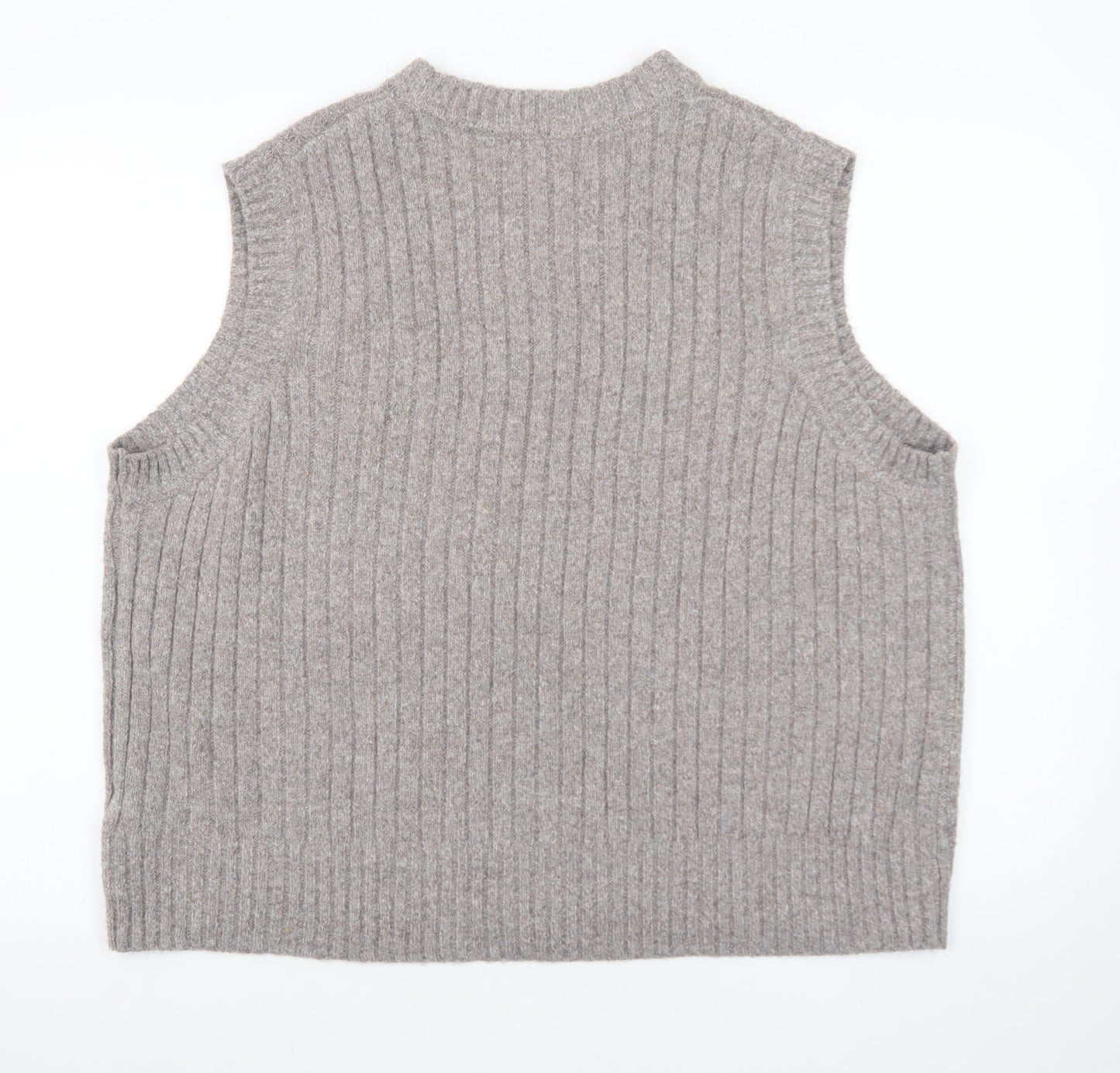 Marks and Spencer Womens Beige Ribbed Knit Sleeveless Vest XL