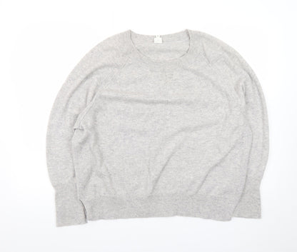 John Lewis Women's Grey Cashmere Pullover Jumper Size 16