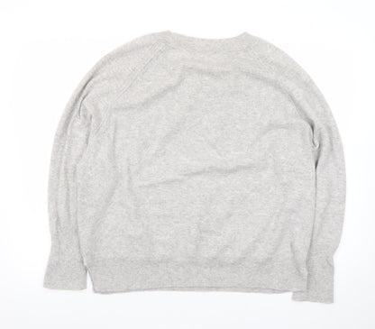 John Lewis Women's Grey Cashmere Pullover Jumper Size 16