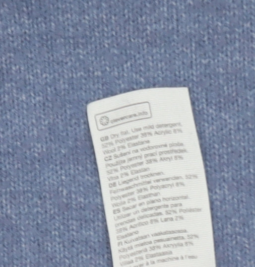 & Other Stories Women Blue Mock Neck Wool Blend Pullover Jumper Size 8