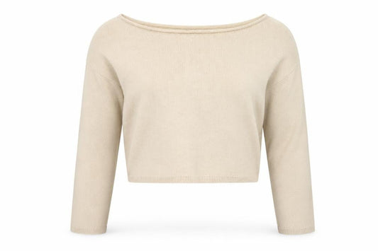 Nasty Gal Women’s Beige Boat Neck Relaxed Knit Pullover Jumper Size L