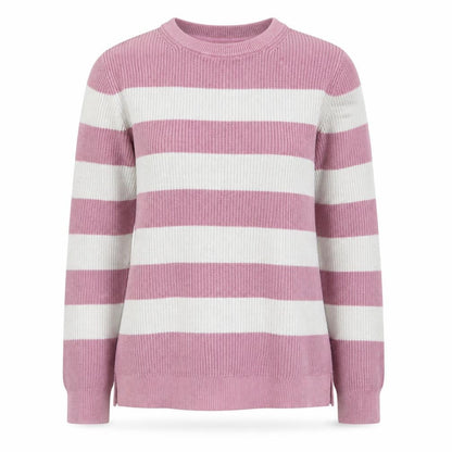 FatFace Women Pink Stripe Cotton Wool Jumper Size 12