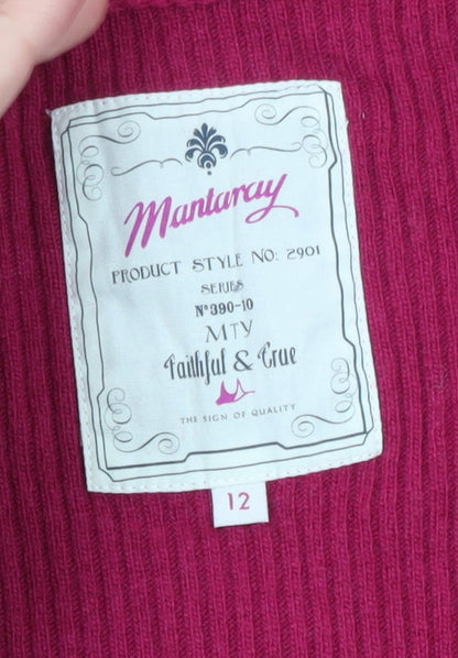 Mantaray Womens Red Knit Jumper Dress Size 12 Long Sleeve Casual