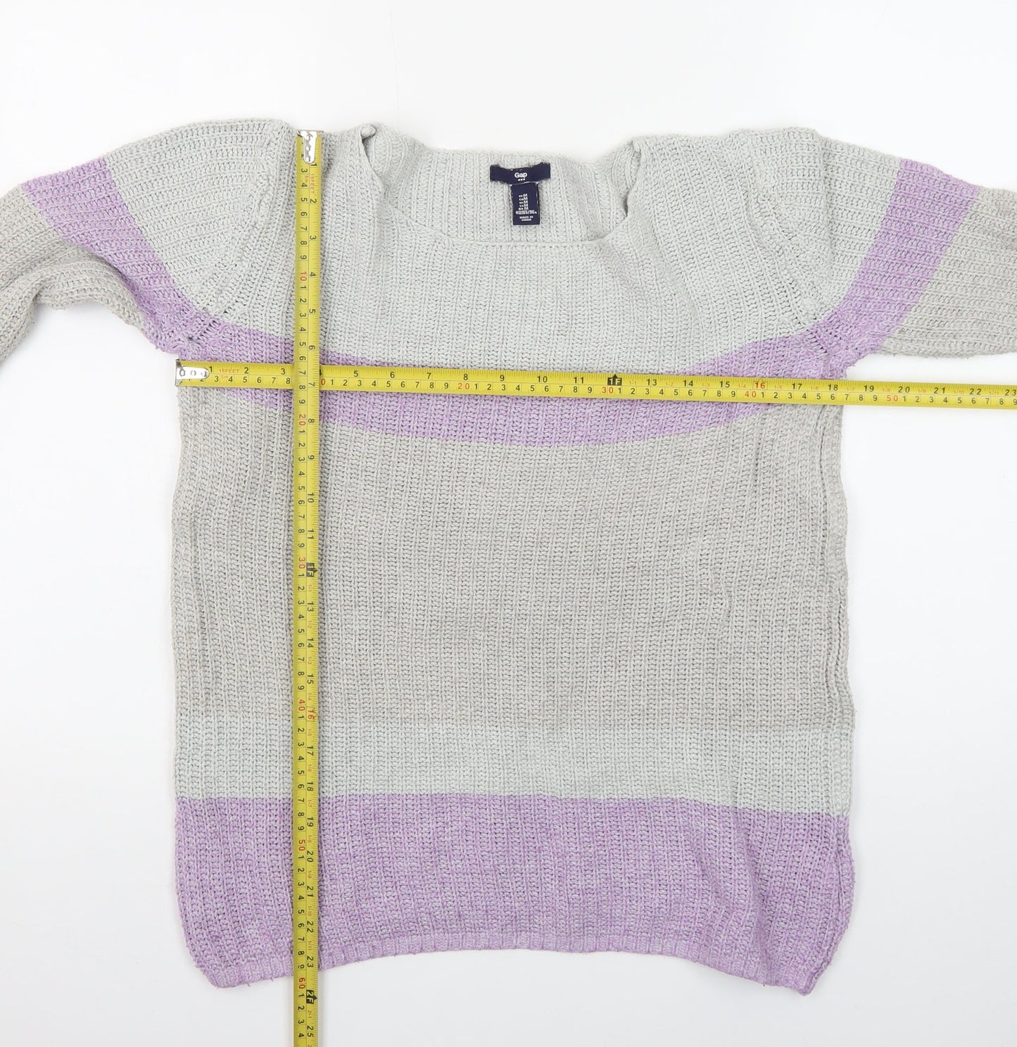 Gap Women's Multicoloured Striped Knit Pullover Jumper Size M