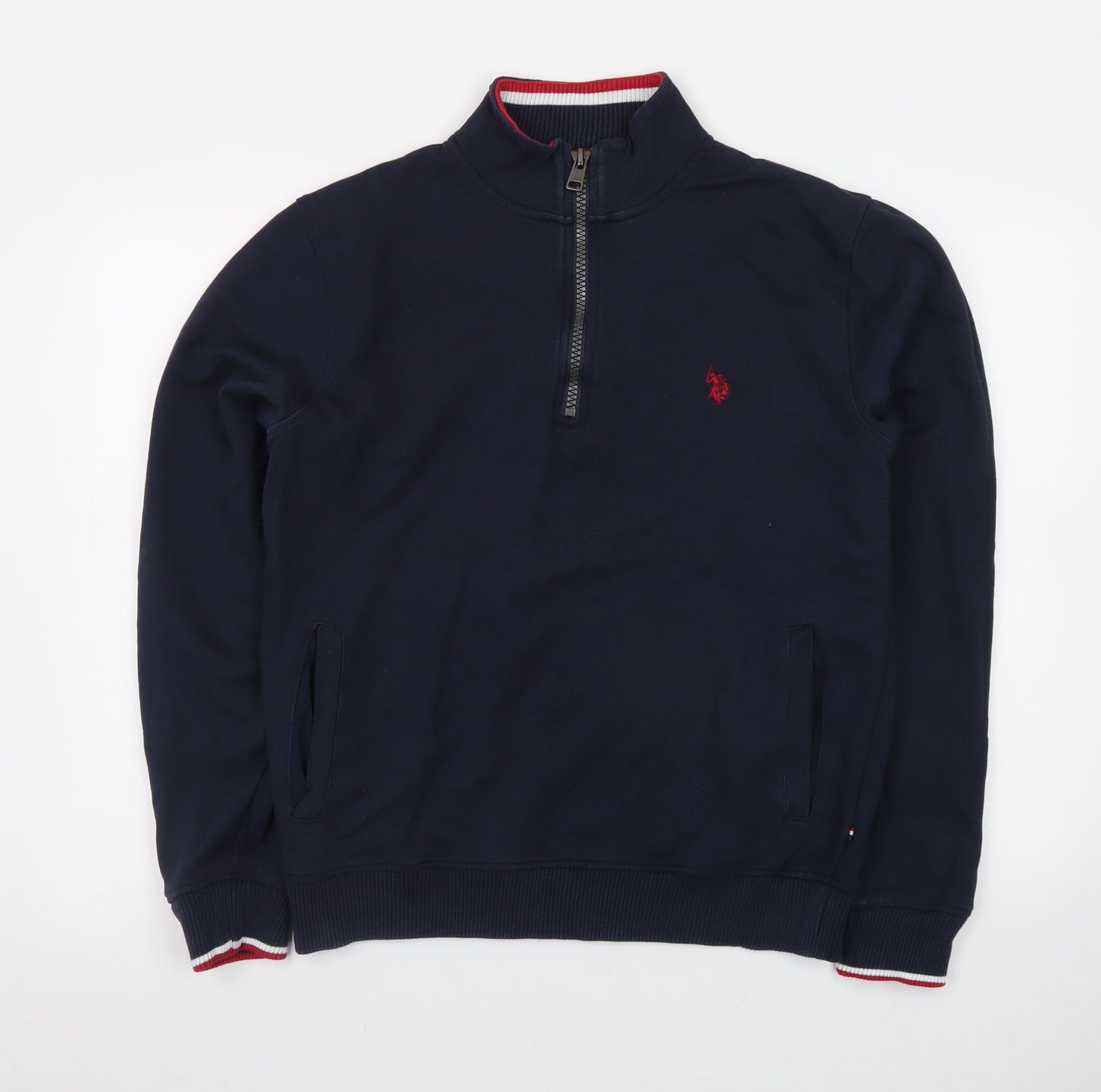 U.S. Polo Assn. Men's Blue Half Zip High Neck Sweatshirt Size M