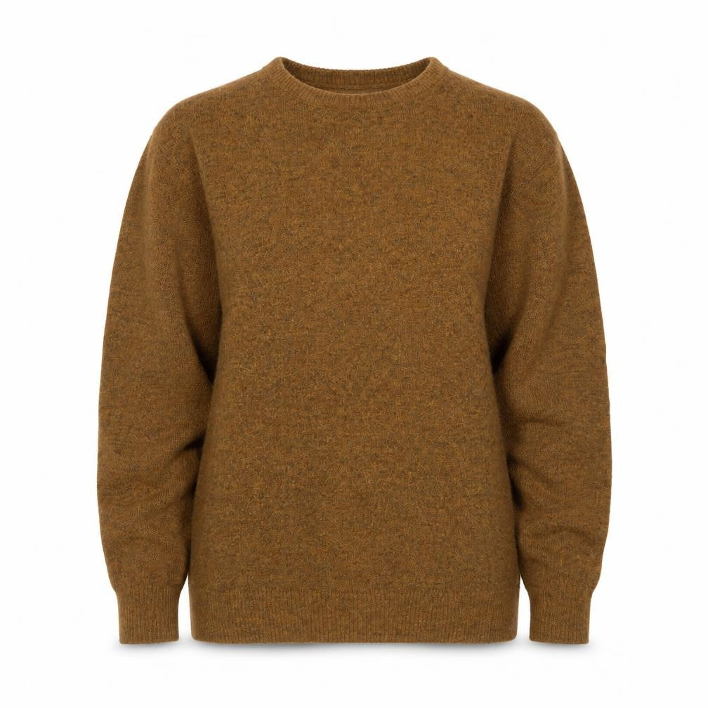 Monki Women Brown Wool Blend Crew Neck Pullover Jumper Size S