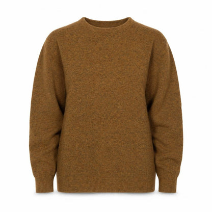 Monki Women Brown Wool Blend Crew Neck Pullover Jumper Size S