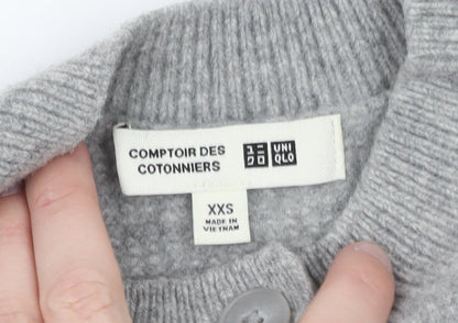 Uniqlo Comptoir des Cotonniers Women's Grey 2XS Wool Cardigan