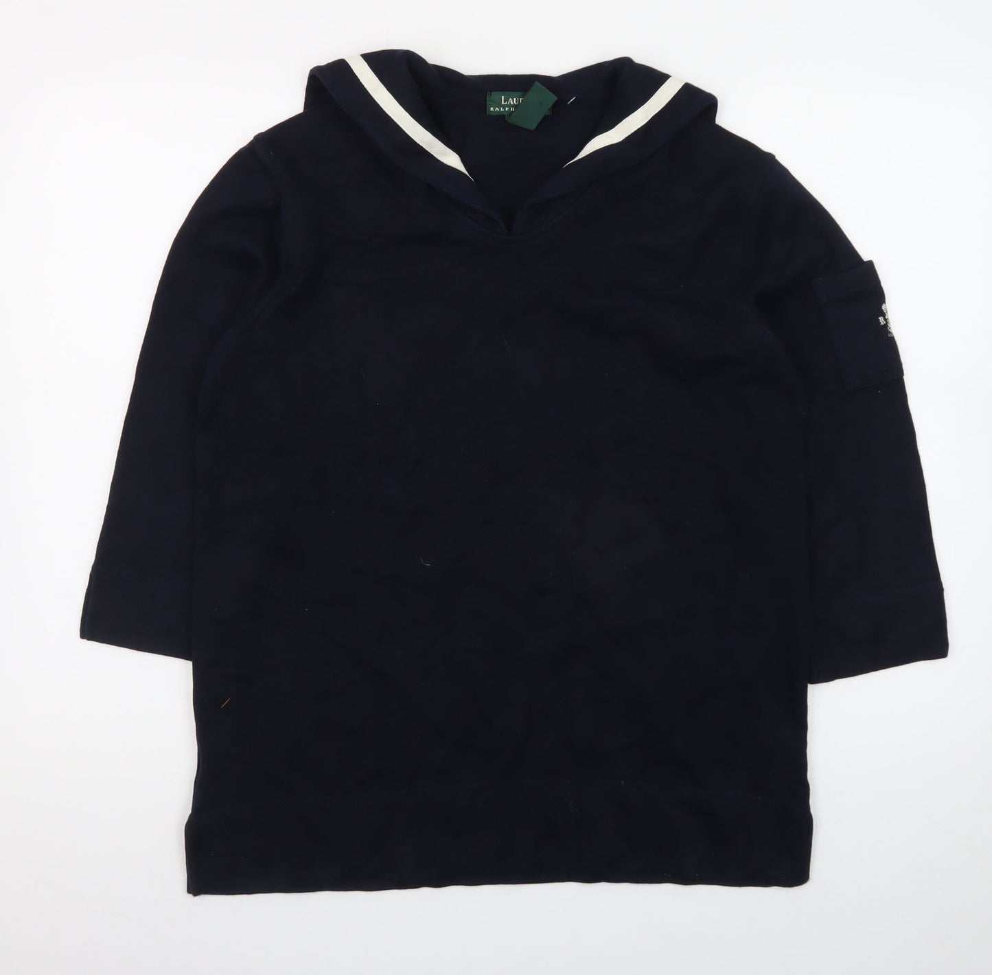 Lauren Ralph Lauren Women's Navy Cotton Pullover Sweatshirt S
