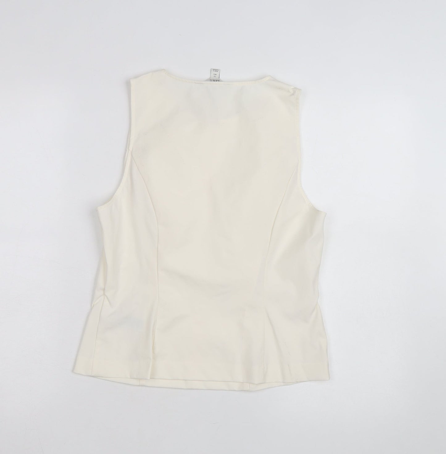 Marks and Spencer Women’s Ivory Sleeveless Bow Blouse Size 12 Regular
