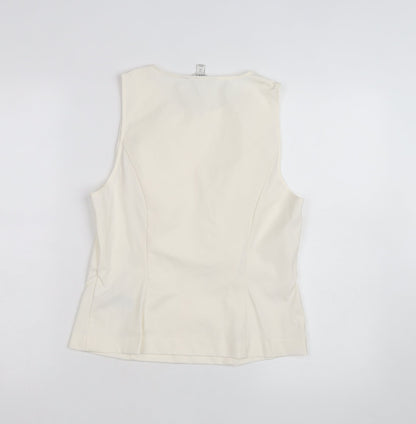 Marks and Spencer Women’s Ivory Sleeveless Bow Blouse Size 12 Regular