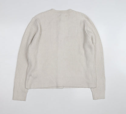 Marks and Spencer Women Beige Cotton Knit Cardigan L