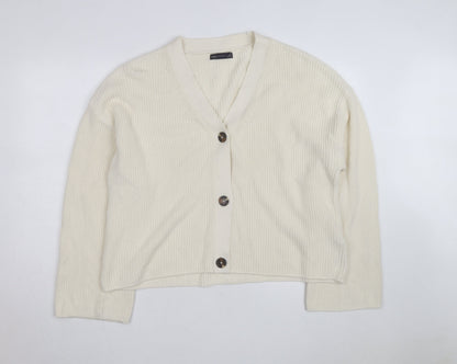 Marks and Spencer Womens Ivory XL Chunky Knit V-Neck Cardigan