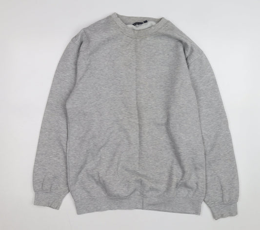 EASY Men’s Grey Cotton Blend Pullover Sweatshirt M