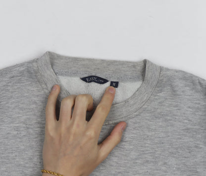 EASY Men’s Grey Cotton Blend Pullover Sweatshirt M