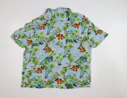 George Men’s Multicoloured 2XL Hawaiian Button-Up Shirt