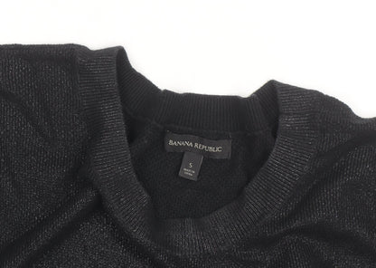 Banana Republic Men's Black Crew Neck Knit Jumper Size S