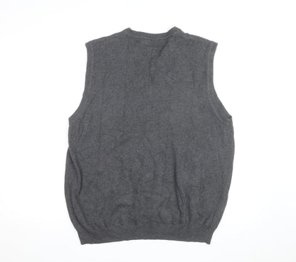 Van Heusen Men's Grey Cotton V-Neck Sleeveless Vest L