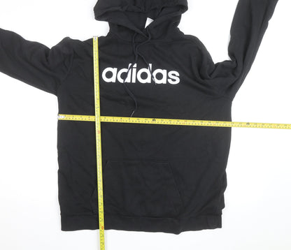 Adidas Women's Black Pullover Hoodie UK 14 Hooded Logo Sweatshirt