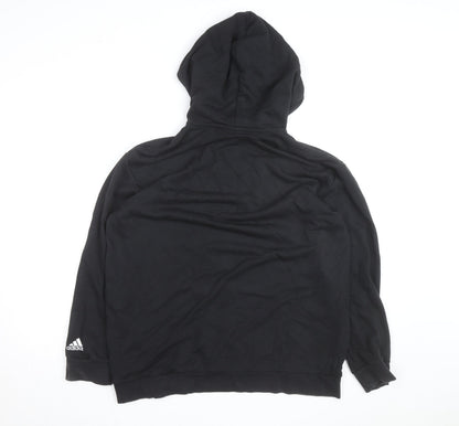 Adidas Women's Black Pullover Hoodie UK 14 Hooded Logo Sweatshirt