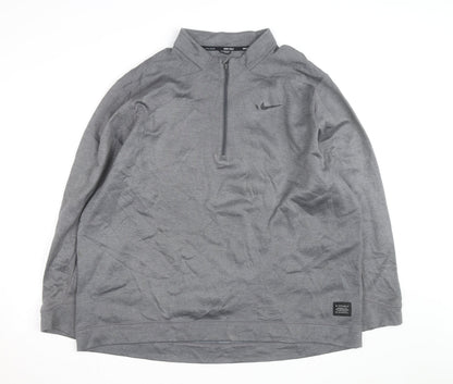 Nike Golf Men's Grey 2XL 1/4 Zip Polyester Activewear Jacket
