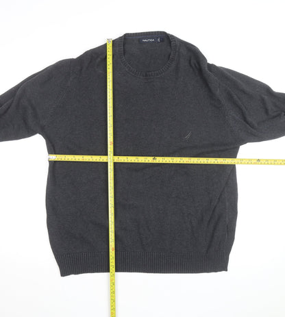 Nautica Men’s Grey Wool Blend Crew Neck Jumper L