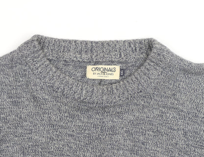 Jack & Jones Mens Grey 2XL Knit Pullover Jumper with Pocket