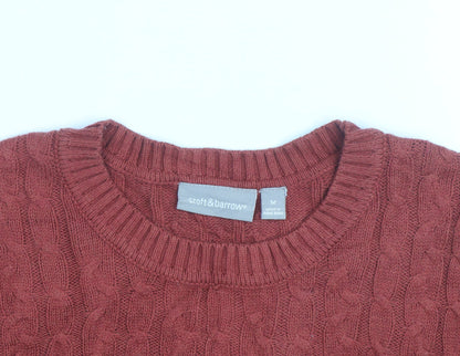 Croft & Barrow Men's Red Cable-Knit Cotton Jumper M