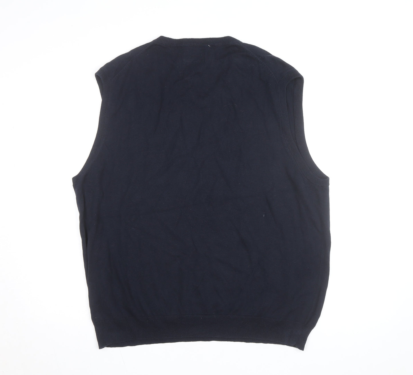 Chaps Men's Blue 2XL Cotton V-Neck Sleeveless Knit Vest