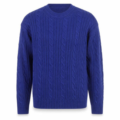 Dockers Men's Blue Cable-Knit Cotton Jumper XL Classic Fit