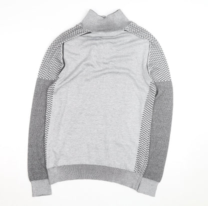 Enzo Di Capri Men's Grey XL Henley Knit Jumper Long Sleeve