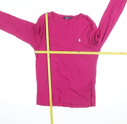 Ralph Lauren Men Pink Long Sleeve Cotton Crew Neck T-Shirt XL