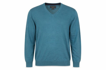 Club Room Men’s Blue V-Neck Pullover Jumper Size M Acrylic Knit