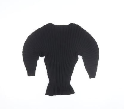 Catherine Malandrino Women's Black V-Neck Dolman Sleeve Knit Jumper S