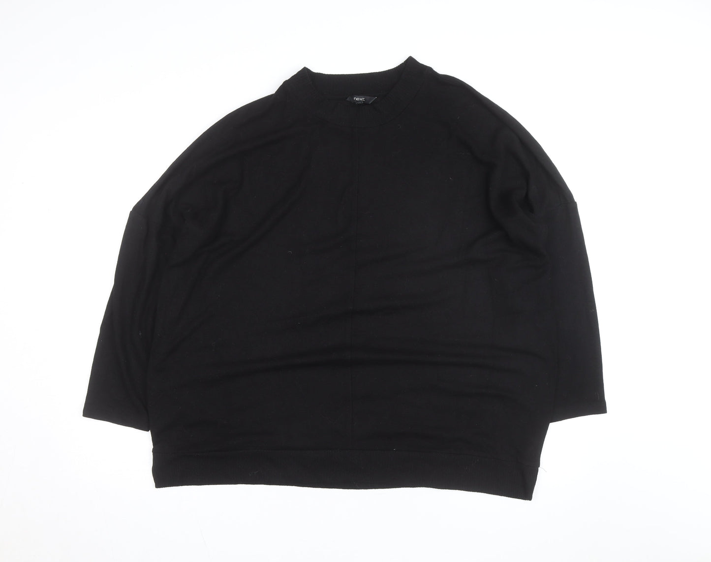 Next Men's Black XL Crew Neck Cotton Knit Pullover Jumper