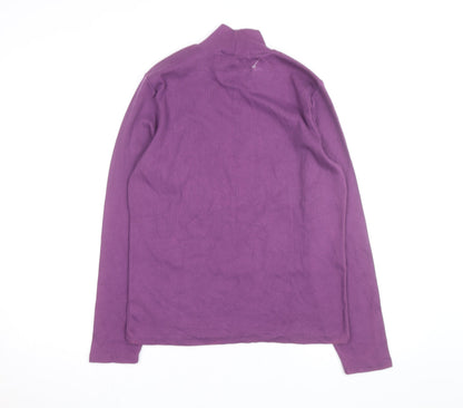 Geoffrey Beene Women's Purple Mock Neck Long Sleeve Cotton Jumper L