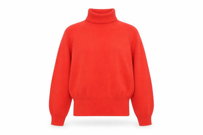Liz Claiborne Women’s Red Roll Neck Lambswool Blend Petite Jumper Size L