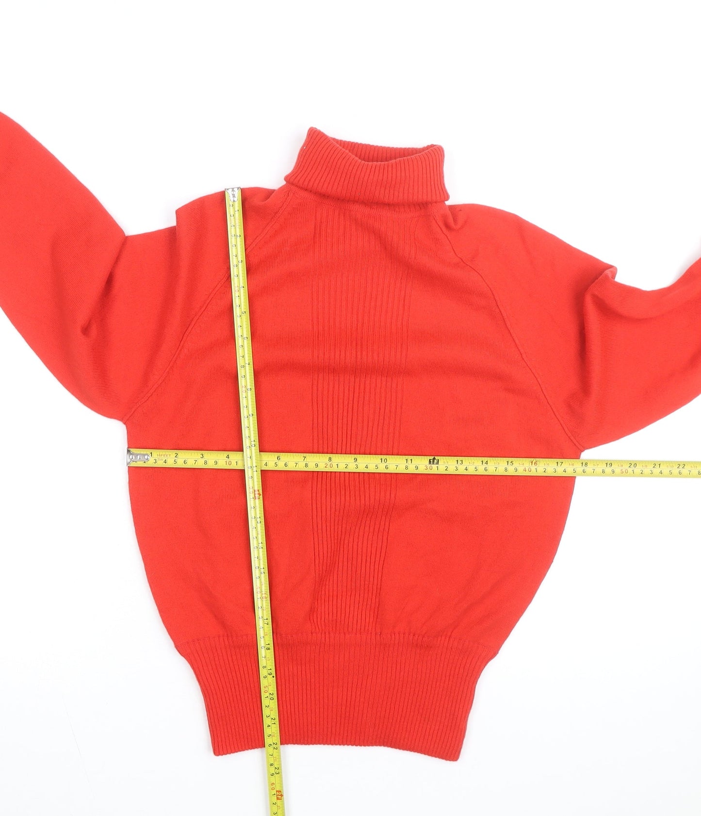 Liz Claiborne Women’s Red Roll Neck Lambswool Blend Petite Jumper Size L