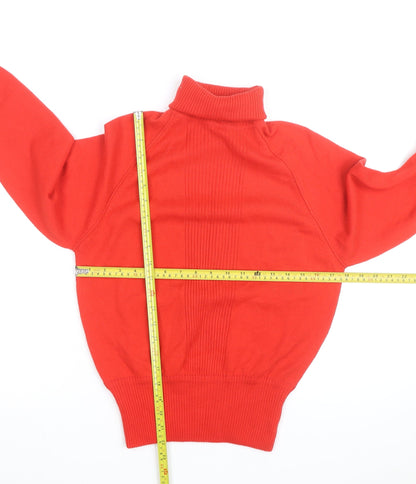 Liz Claiborne Women’s Red Roll Neck Lambswool Blend Petite Jumper Size L