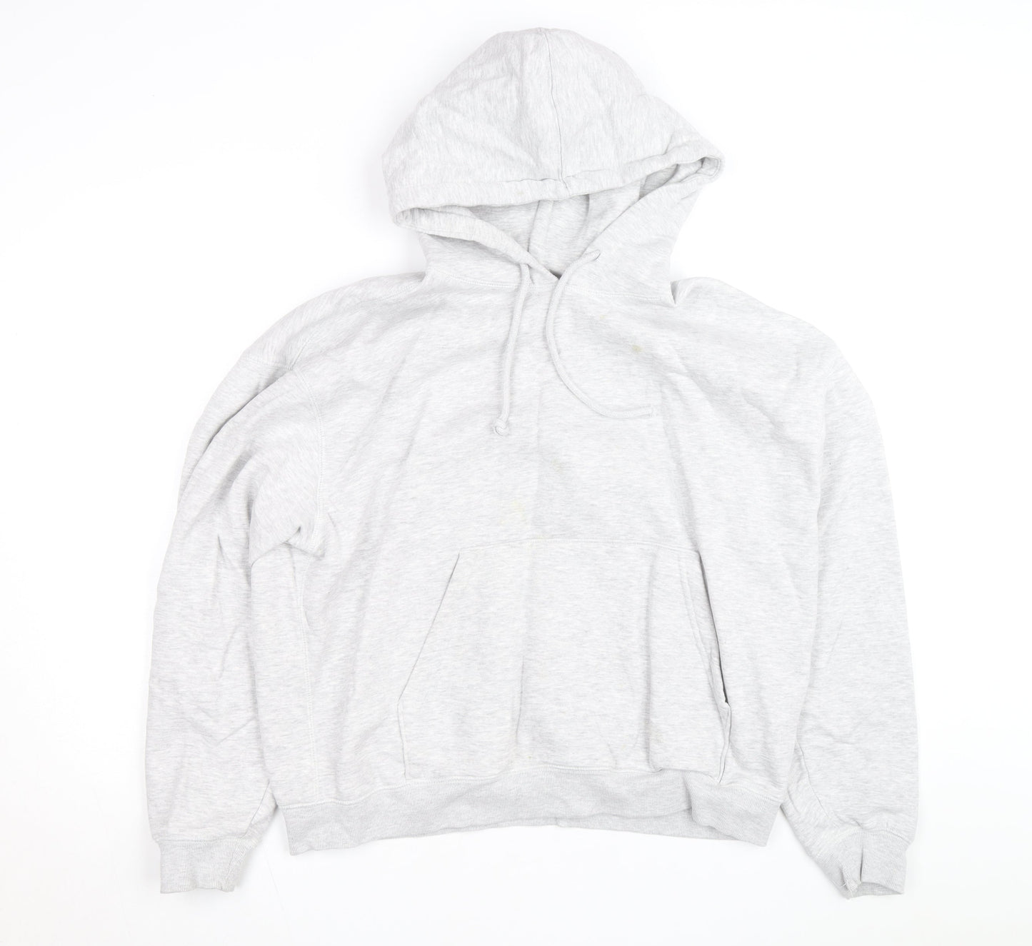Weekday Men's Grey Pullover Hoodie Size M Fleece Cotton Blend