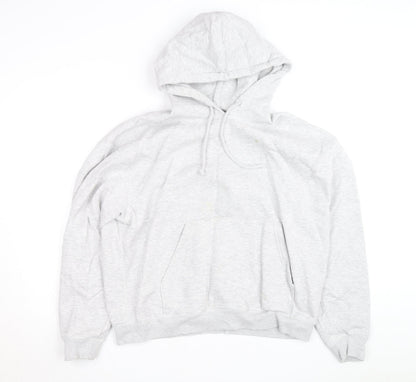 Weekday Men's Grey Pullover Hoodie Size M Fleece Cotton Blend