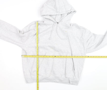 Weekday Men's Grey Pullover Hoodie Size M Fleece Cotton Blend