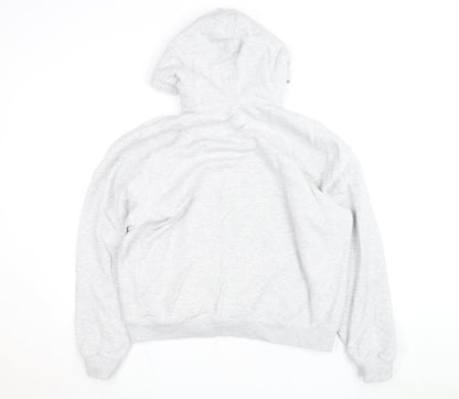 Weekday Men's Grey Pullover Hoodie Size M Fleece Cotton Blend