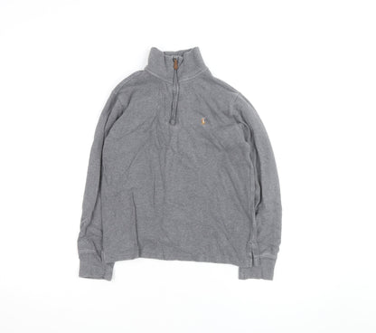 Ralph Lauren Boys Grey 1/4 Zip Fleece Jumper M 10-12 Years